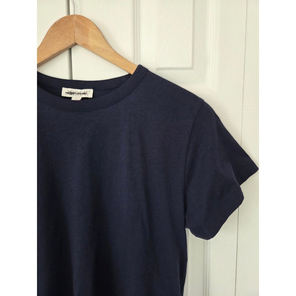 J. Crew Short Sleeve Pajama Top Tissue Crepe Cotton Womens M Navy Blue NWT CN219 - Picture 2 of 6